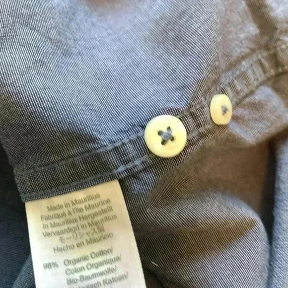 J. Crew Mens  Organic Cotton Slim Untucked Long Sleeve Casual Blue Shirtp - Picture 8 of 9